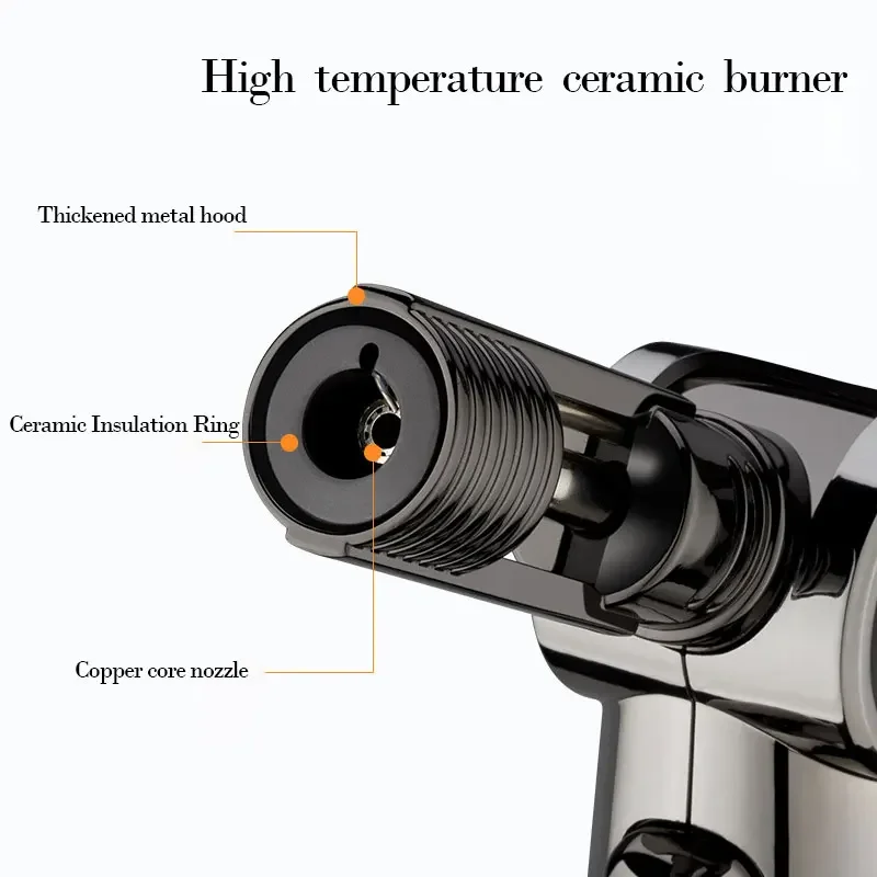 2024 Torch Gas Windproof BBQ Kitchen Cooking Jet Turbo Cigar Lighter High Capacity Spray Gun Jewelry Metal Welding Gifts For Men