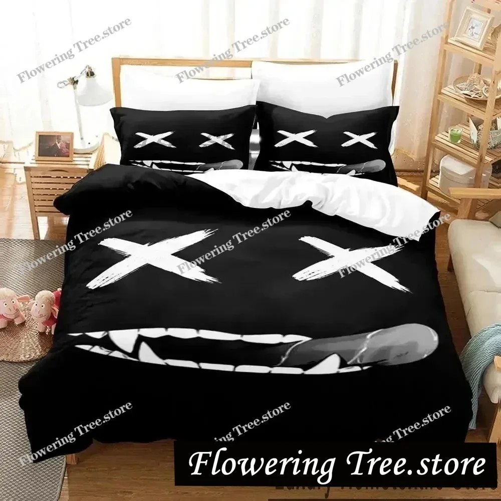 

3D Print XOXO Devil Smiling Face Bedding Set Duvet Cover Bed Set Quilt Cover Pillowcase Comforter king Queen Size Boys Adult