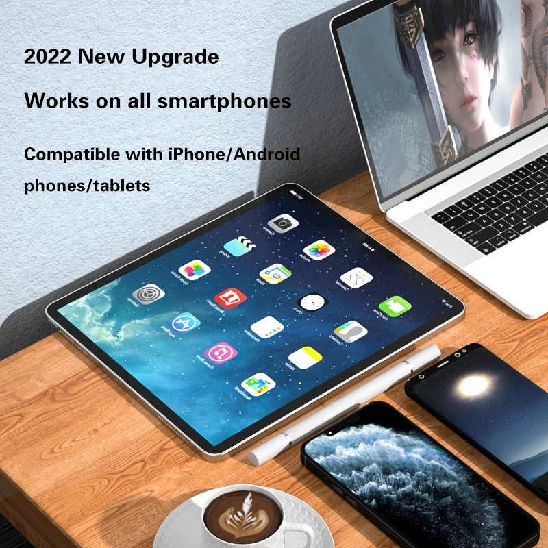 ปากกาสไตลัส2อิน1สำหรับโทรศัพท์มือถือแท็บเล็ตปากกาสัมผัสแบบคาปาซิทีฟสำหรับโทรศัพท์แอนดรอยด์อเนกประสงค์