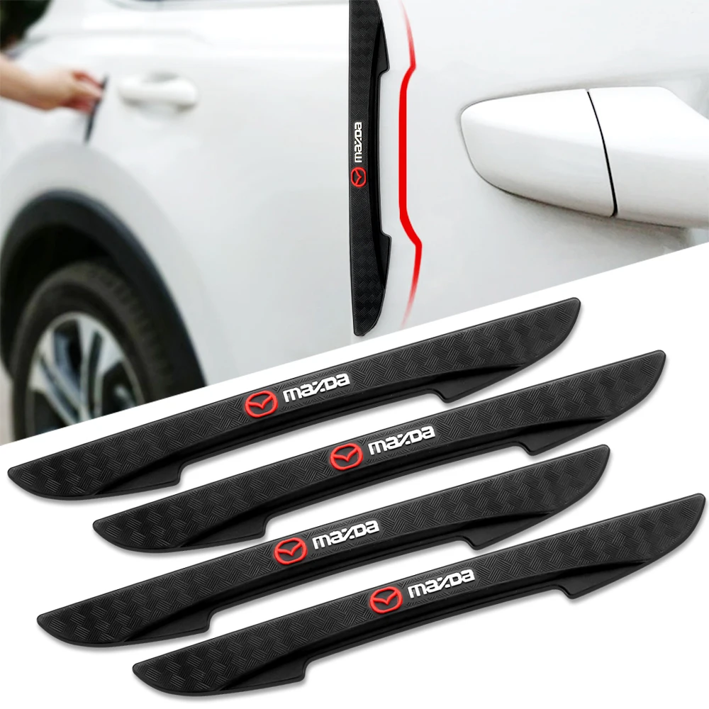 4PC Car Door Anti-collision Strip Bumper Protection Sticker Rear View Mirror Anti-scratch Parts For Mazda 3 6 7 MS Demio CX9 CX5