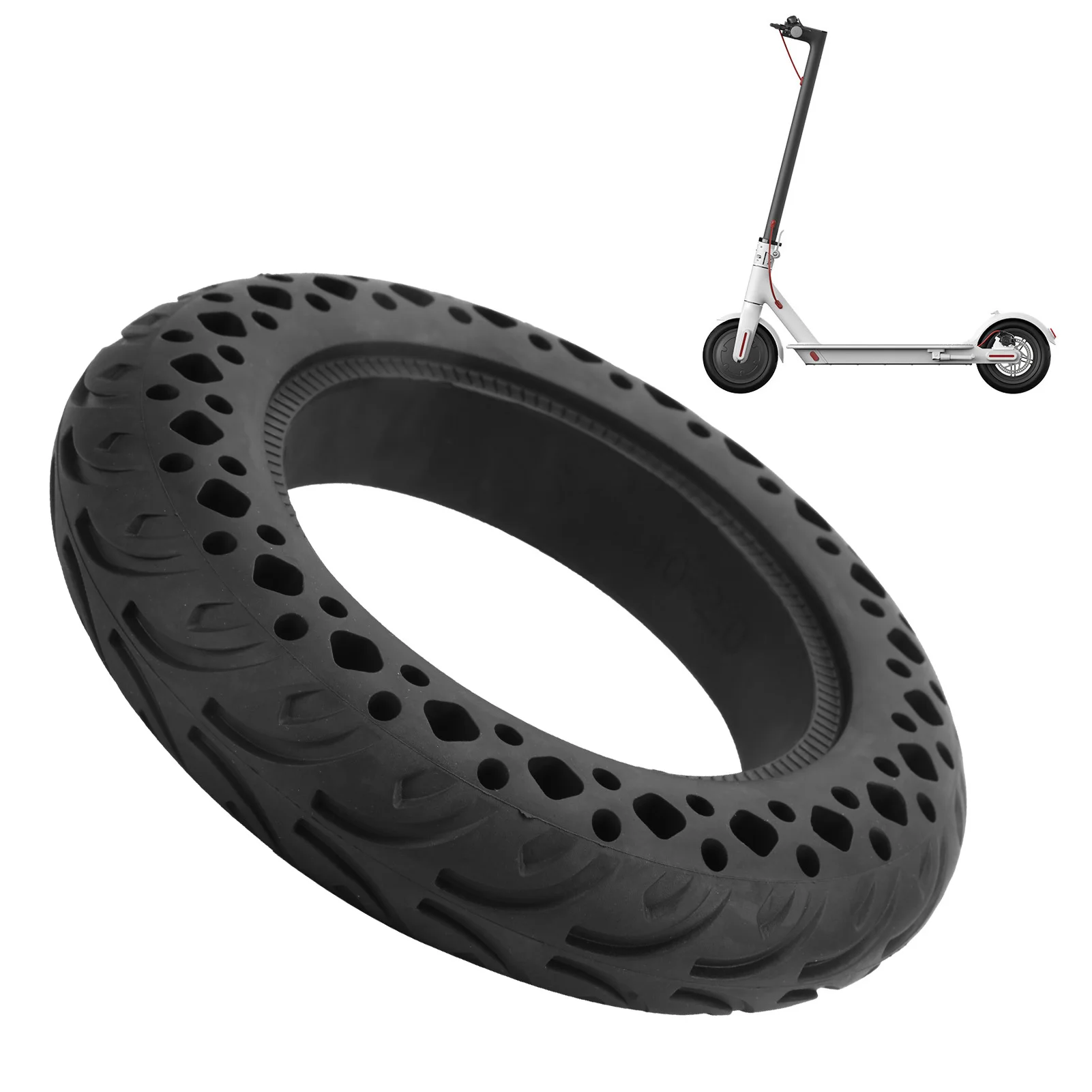 

10x2.0 Scooter Tire, Explosion‑Proof Electric Scooter Wear‑Resistant Tire10x2.0in Solid Anti‑Slip Rubber Wheel
