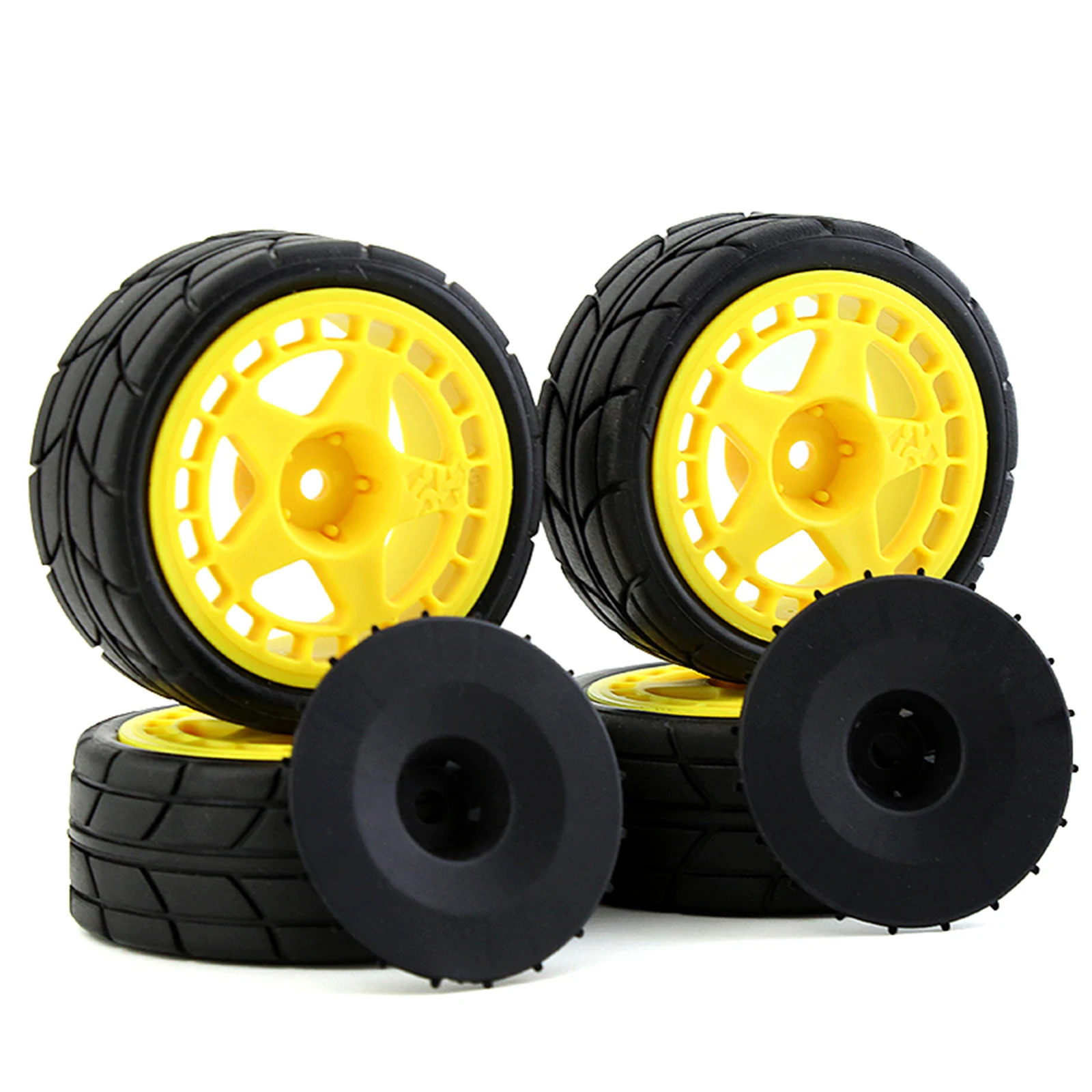 1/10 RC Rally Racing Plastic Wheel Rim 26mm Rubber Tire For TAMIYA TT02 XV01 HSP HPI KYOSHO WLtoys