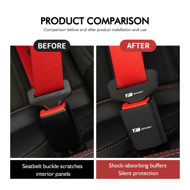 Car Seat Belt Base Buckle Protector Cover Auto Accessories For Lexus CT200h F Sport ES LS IS GS LC RC GC RX UX NX LX GX