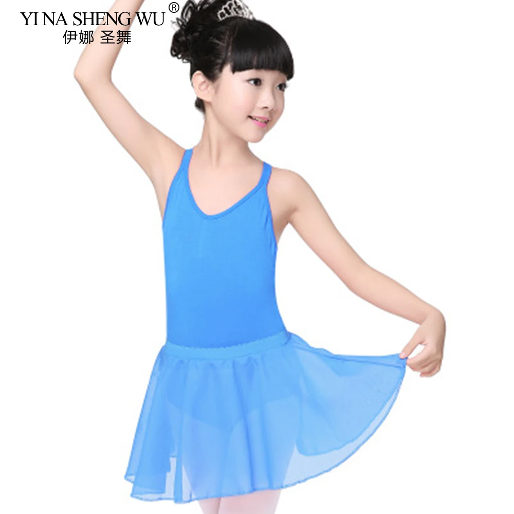 الوافدين الجدد الأطفال فستان رقص القطن الخالص فستان الباليه الجمباز ممارسة الباليه الرقص تنورة شيفون مجموعة قابلة للفتح المنشعب #4