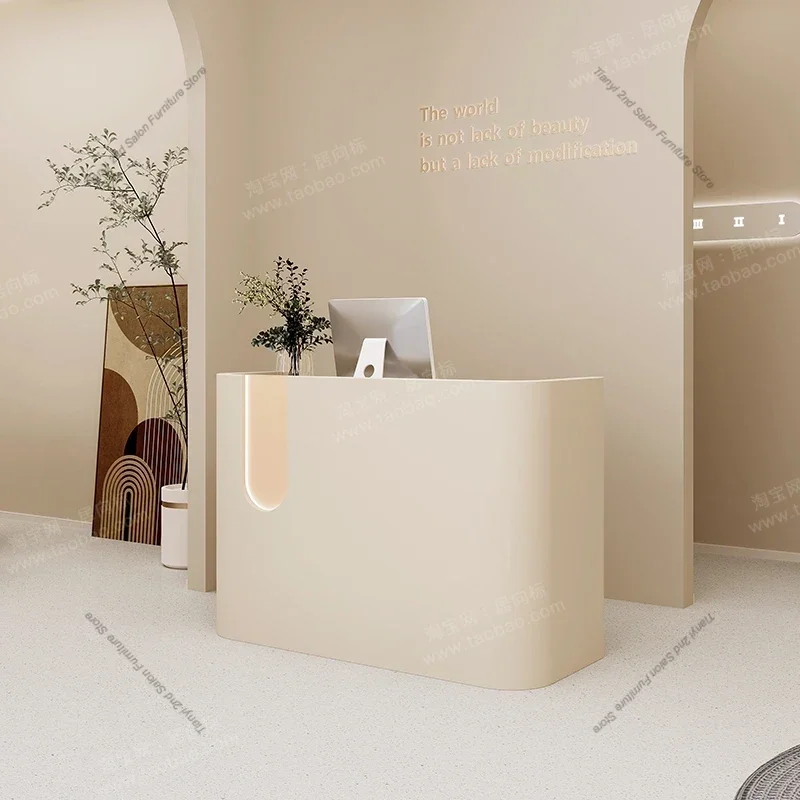 Modern Simple Small Front Reception Desks Bar Checkout Milk Tea Shop Clothing Shop Nail Salon Barber Shop Counter Podium Stand