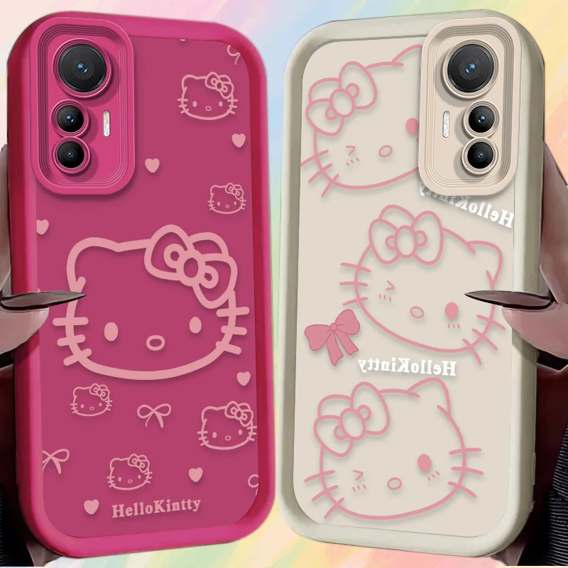 Sanrio-funda de teléfono rosa de Hello Kitty para Xiaomi Poco X7 X6 X5 X4 GT X3 NFC F7 F6 F5 F4 F3 M5s C65 C75 M6 Pro 4G 5G, funda de silicona