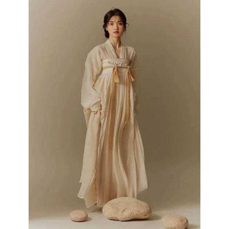 Song-made Hanfu women's daily commuting small man improved version of Tang-made chest-length skirt ancient clothing