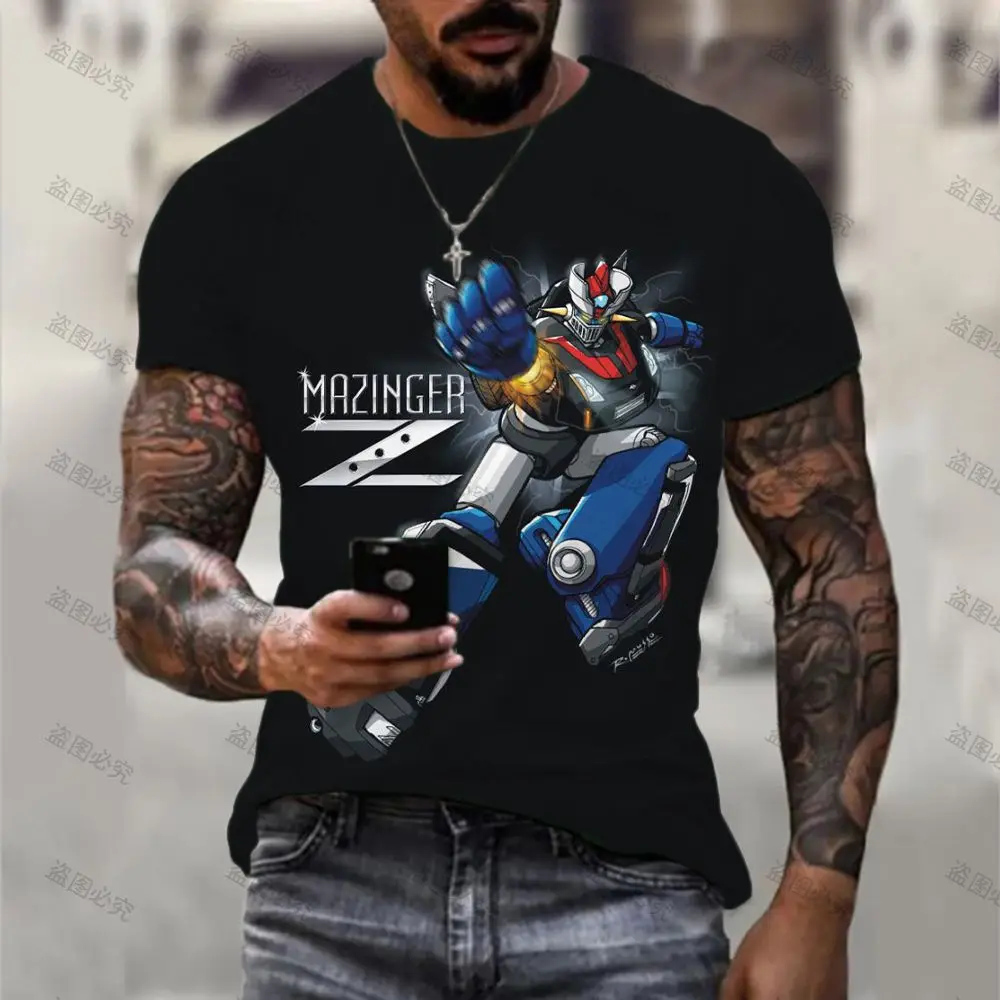 Mazinger Z T-shirts Shirt Men Fashion Men's T-Shirt Y2k Tops Oversized Clothes Harajuku Anime Essentials Leisure Streetwear New