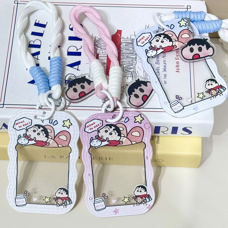 

Cartoon Crayon Shin-chan Card Holder ID Student Bus Cards Meal Card Anime Transparent Card Holders Photo Protector Card Case