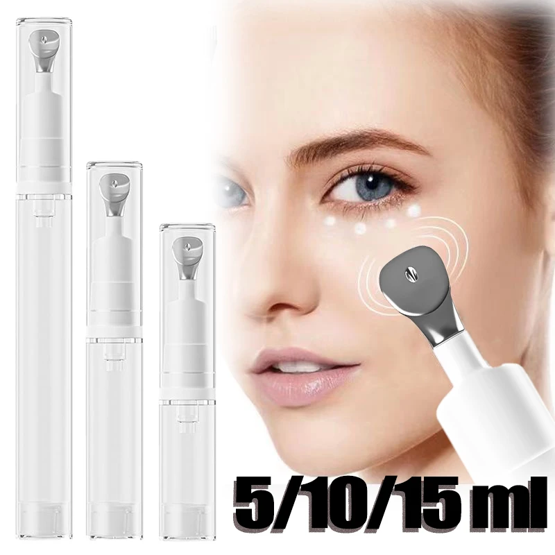 5/10 ml lege cosmetische container cosmetische fles voor oogcrème massage airless hervulbare ijscontainer met metalen puntkop