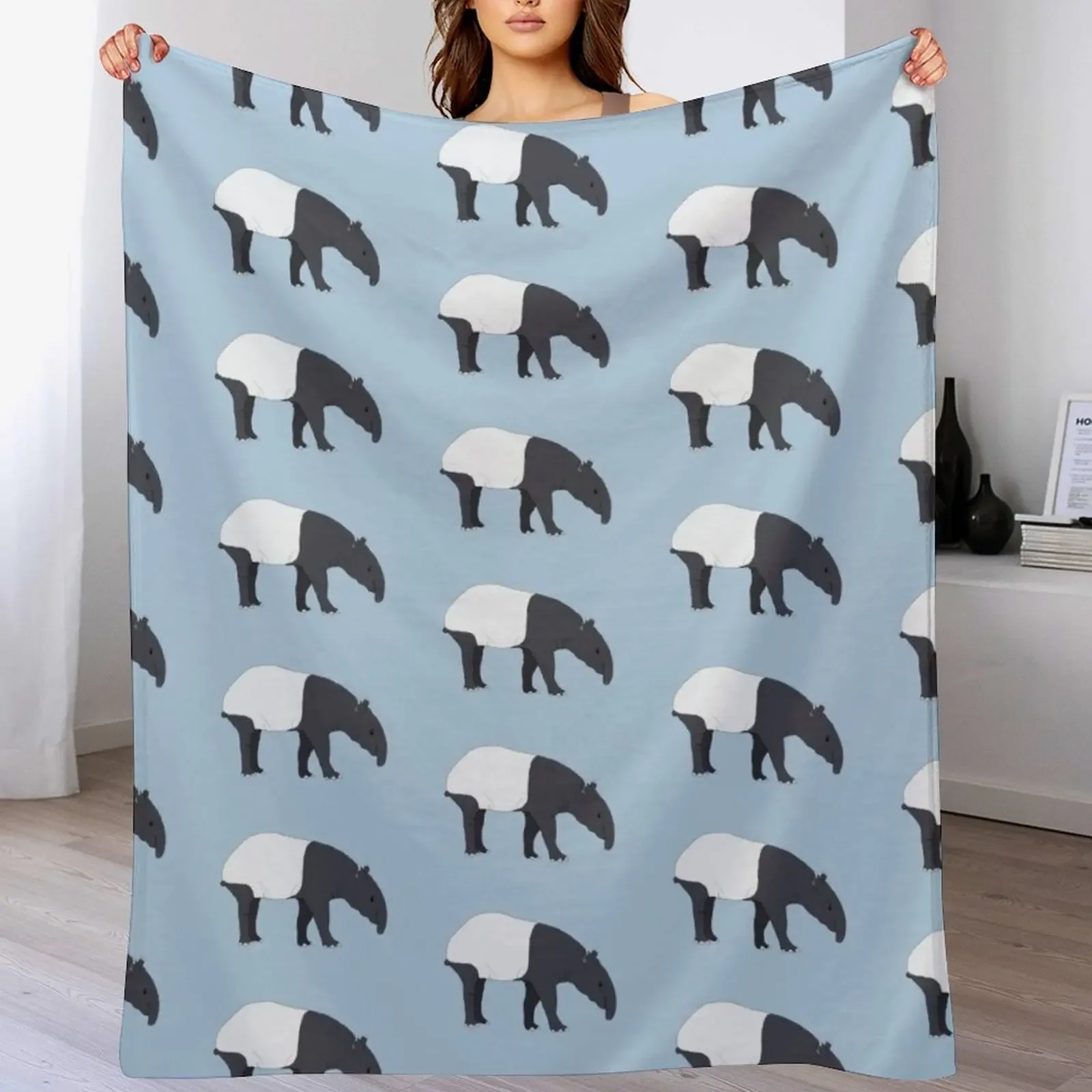 

Tapir Throw Blanket Plaid on the sofa Designers Summer cosplay anime Blankets