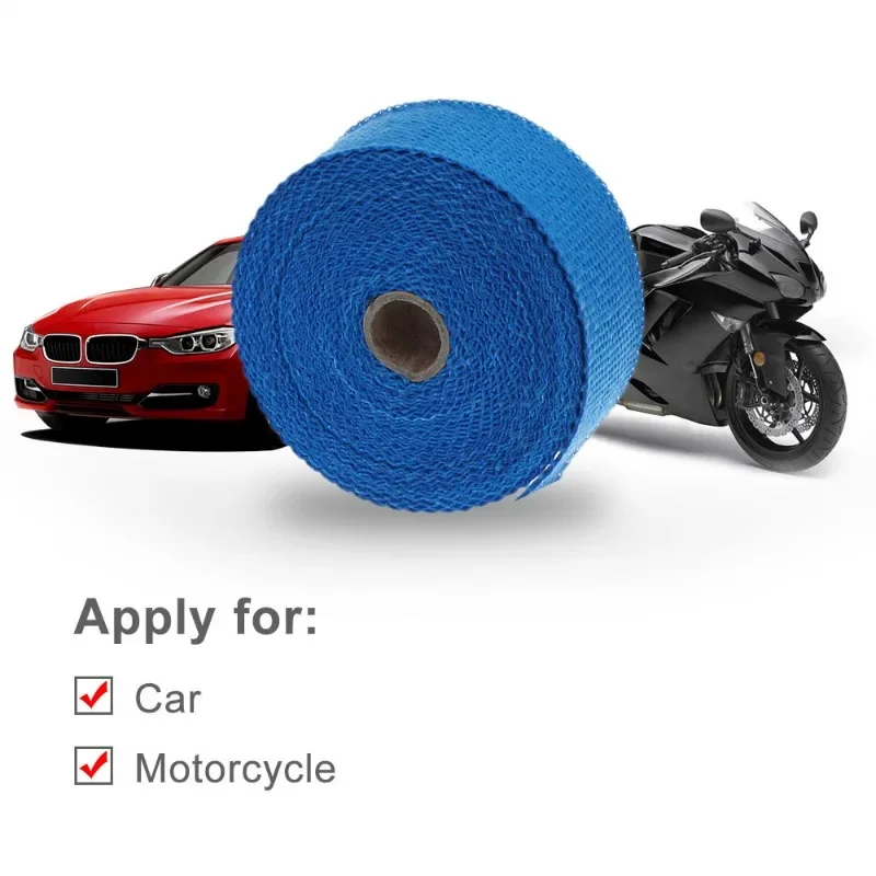 1.5M Car Exhaust Wrap Roll Fiberglass Heat Shield Exhaust Header Pipe Heat Wrap Tape Thermal Protection Car Accessories