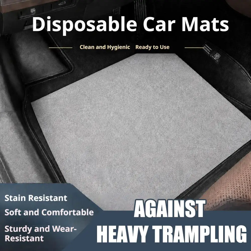 Einweg-Autofußmatten 50x40cm Universal Vliesstoff Saugfähige Auto-Fußpolster Schmutzabweisende Saubere Teppichauskleidungen Schwarz/Grau – Detail 15