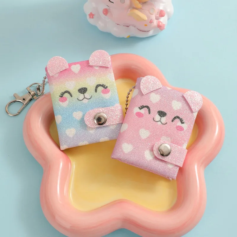 1Pc Cute Cartoon Animal Hasp Notepad with Keychain Mini Portable Pocket Notebook Journal Planner Diary Stationery Gift for Girls