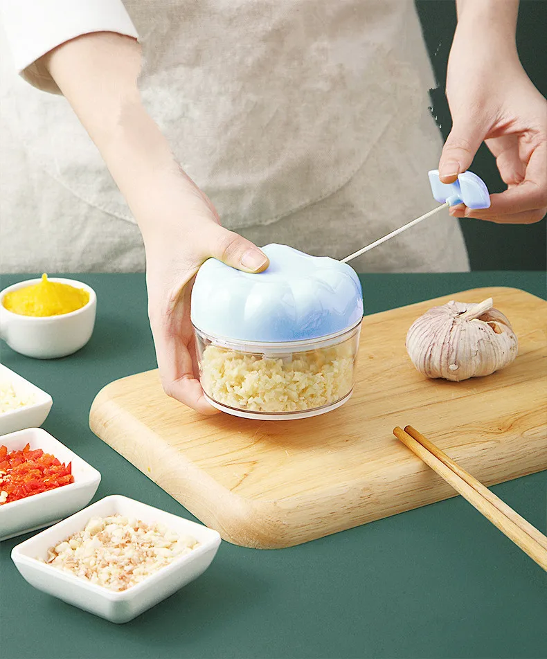 

Garlic Press Kitchen Food Chopper Household Hand Manual Rope Processor Slicer Shredder Salad Maker Vegetable Tools OK 1179