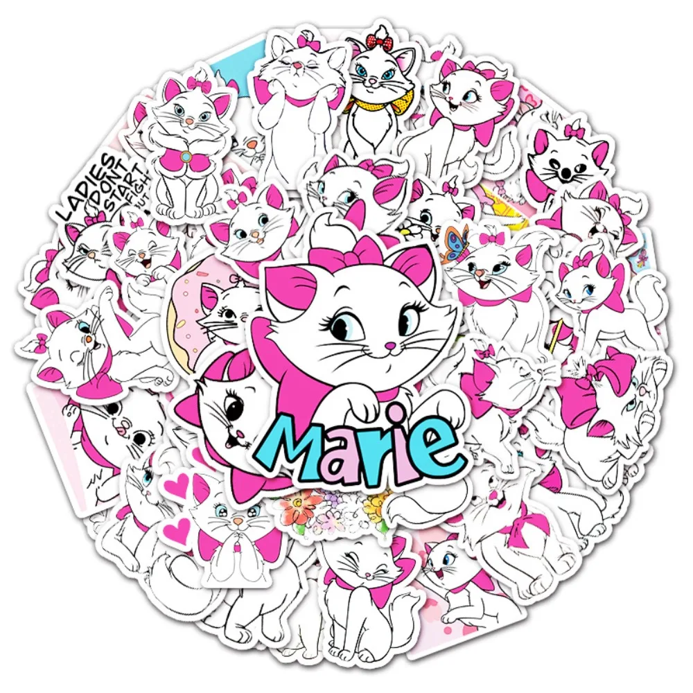 50 stks Disney Klassieke Cartoon De Aristocats Karakter Marie Kat Cartoon Graffiti Stickers kinderen DIY Speelgoed Decoratie Decals