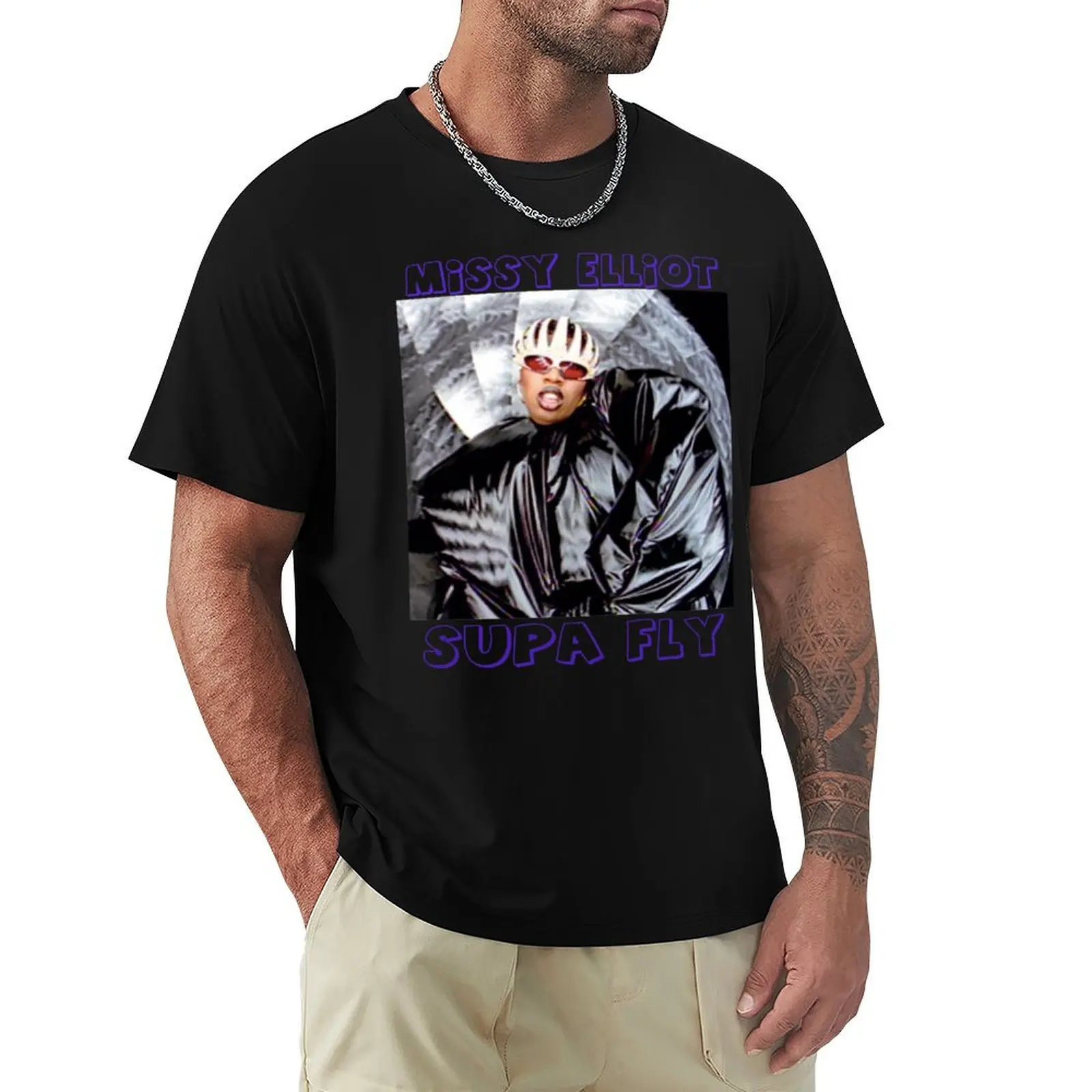 Missy Elliot Supa Fly Hip Hop 2000s misdemeanor elliott 1990s fan art essentials T-Shirt Big and Tall Crew Neck Tee