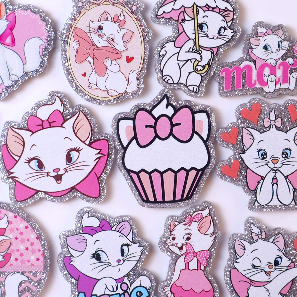 D Cat 10pcs 40mm/50mm Random Mystery Mixed Color Glitter Acrylic Flatback DIY Craft Ideal for Bow Art Projects Phone Case Decora