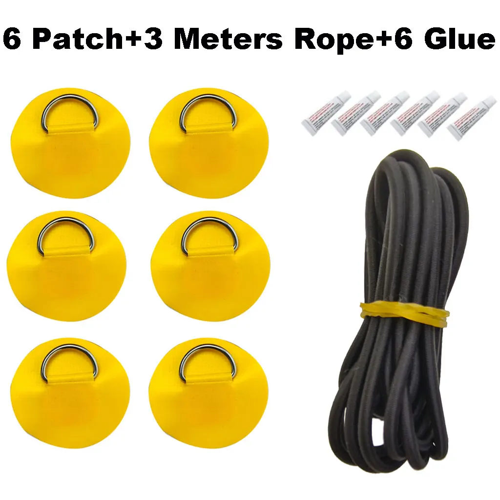 6,5 cm D-Ring-Patch für Schlauchboote, Kajaks, Dingis, SUPs, PVC-Patch für Stand-Up-Paddleboards, Kanus, Rafting-Seilring-Patch