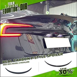 Versione P alettone posteriore per modello 3 Highland 2024 Tesla Spoiler posteriore Tuning vera fibra di carbonio modello 3 + accessori Auto