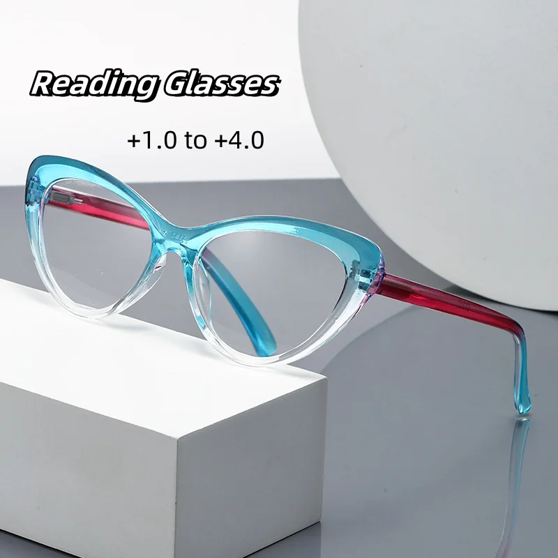 

New Men Women Cat Eye Reading Glasses Vintage Blue Light Blocking Presbyopia Eyeglasses Luxury High Definition Computer Goggle