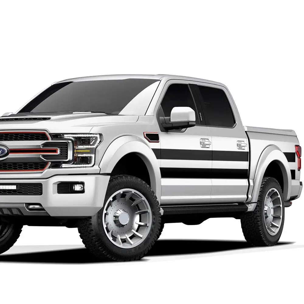 

Racing Stripes Vinyl Decals Body Wrap Kit Side Stickers for Ford F-150 2015-2023