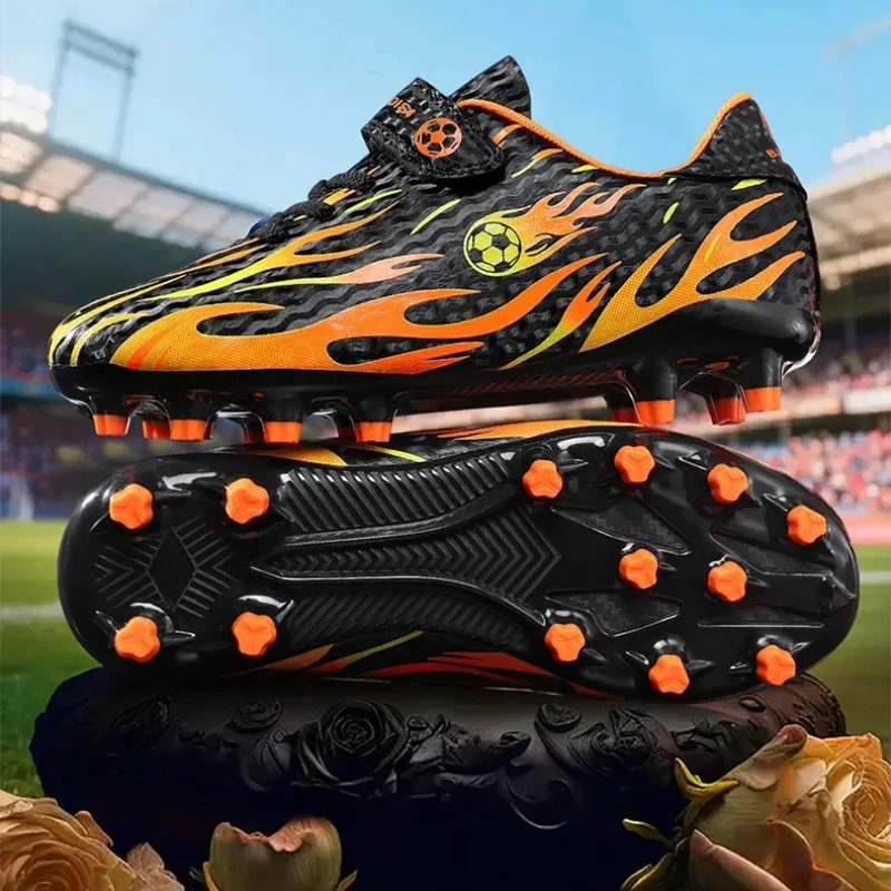

Magic Tape Soccer Cleats Designed With Long Mixed Studs, Stable Anti-slip Sole, Breathable Comfy Boots For Football Exercise