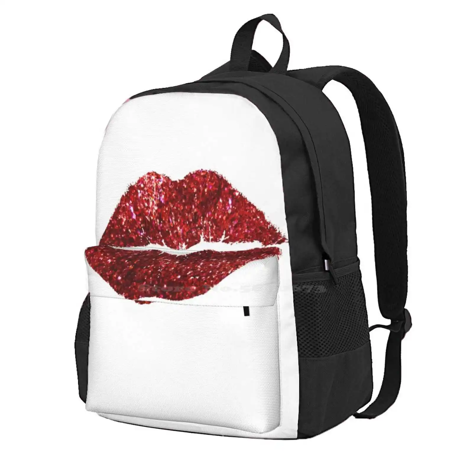 Red Glitter Lips Hot Sale Schoolbag Backpack Fashion Bags Glitter Lips Red Glitter Red Lips Kisses Love Cute Pretty Chic