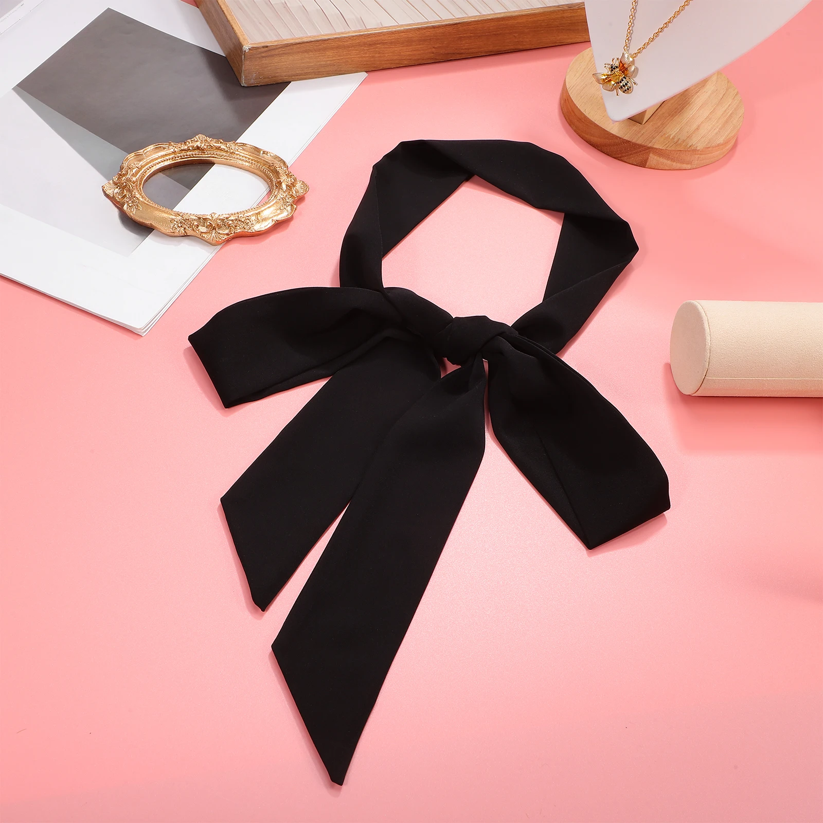 

Elegant Sash Belt Solid Color Comfortable Chiffon Material Waist Belts For Women Dresses Robe Gowns Bridal Tie Black Fabric
