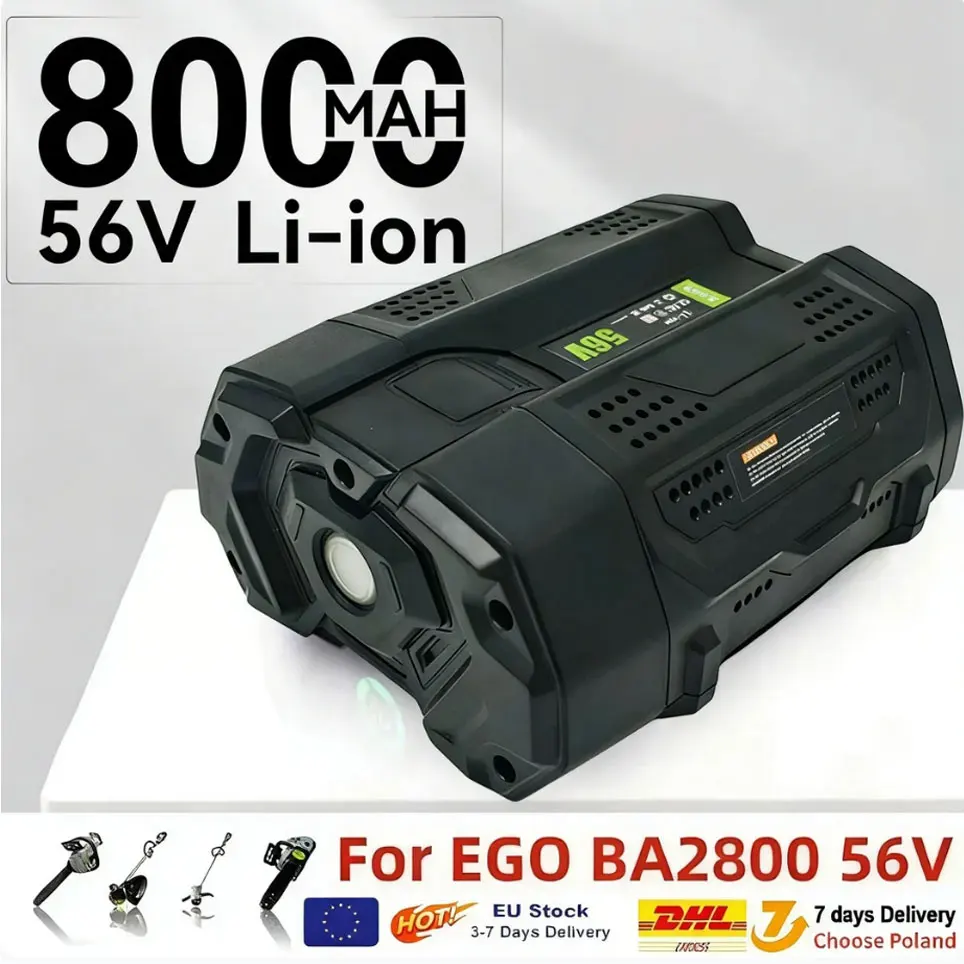 Batterie de remplacement au lithium 8,0 Ah pour outil EGO 56V, fonction de charge rapide pour BA4200 BA4200T BA1400 BA1400T CS1604, longue durée de vie