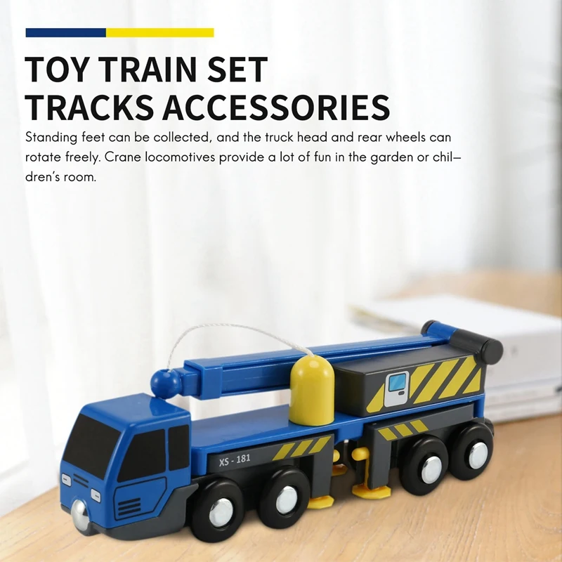 Juego de juguetes de tren multifuncional para niños, accesorios de Mini Camión Grúa, Vheicles juguete, Compatible con vías de madera, ferrocarril