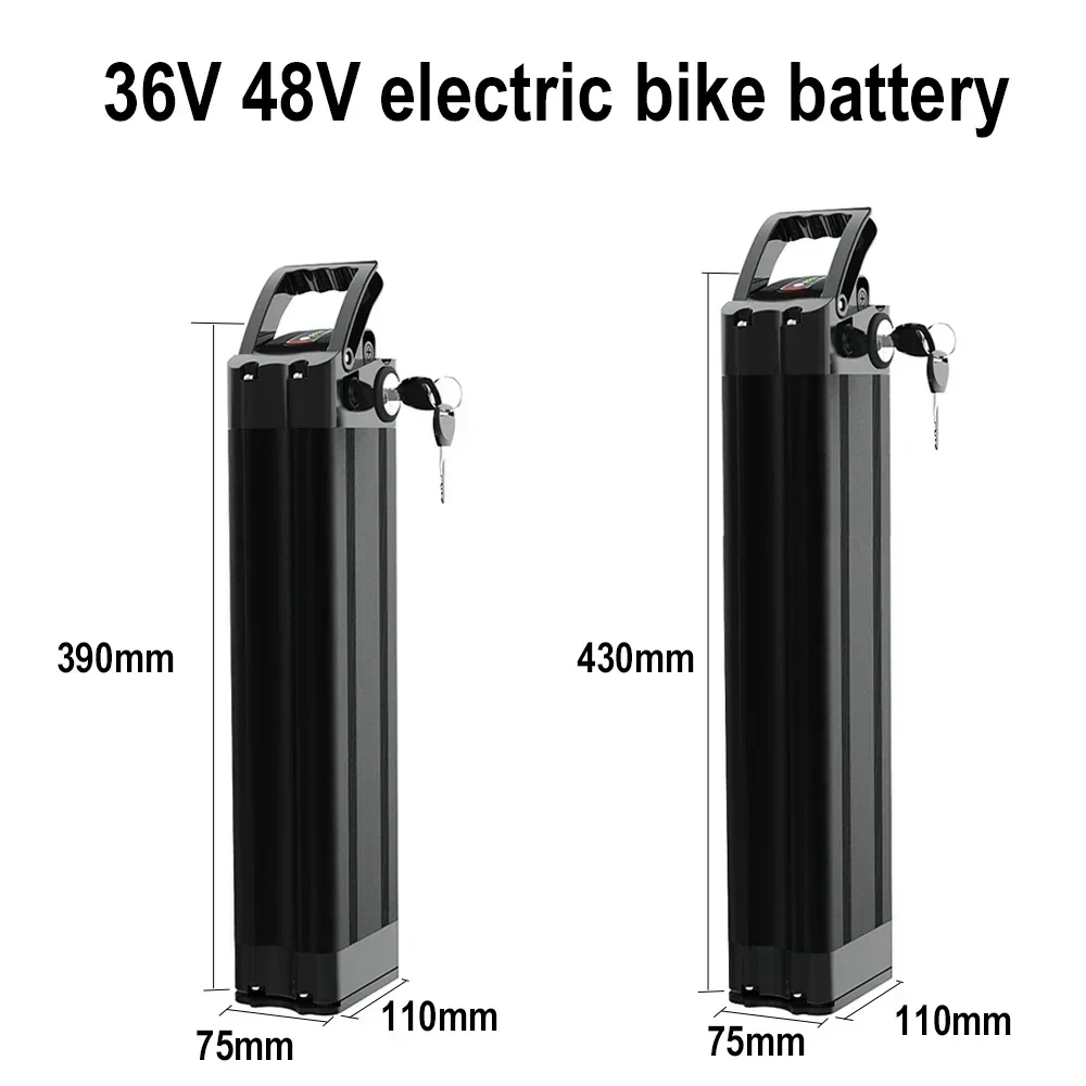 36V 48V 11/13/15/17/20AH Silver Fish Lithium ion Battery 800W 1000W, 18650 Battery Pack+Charger