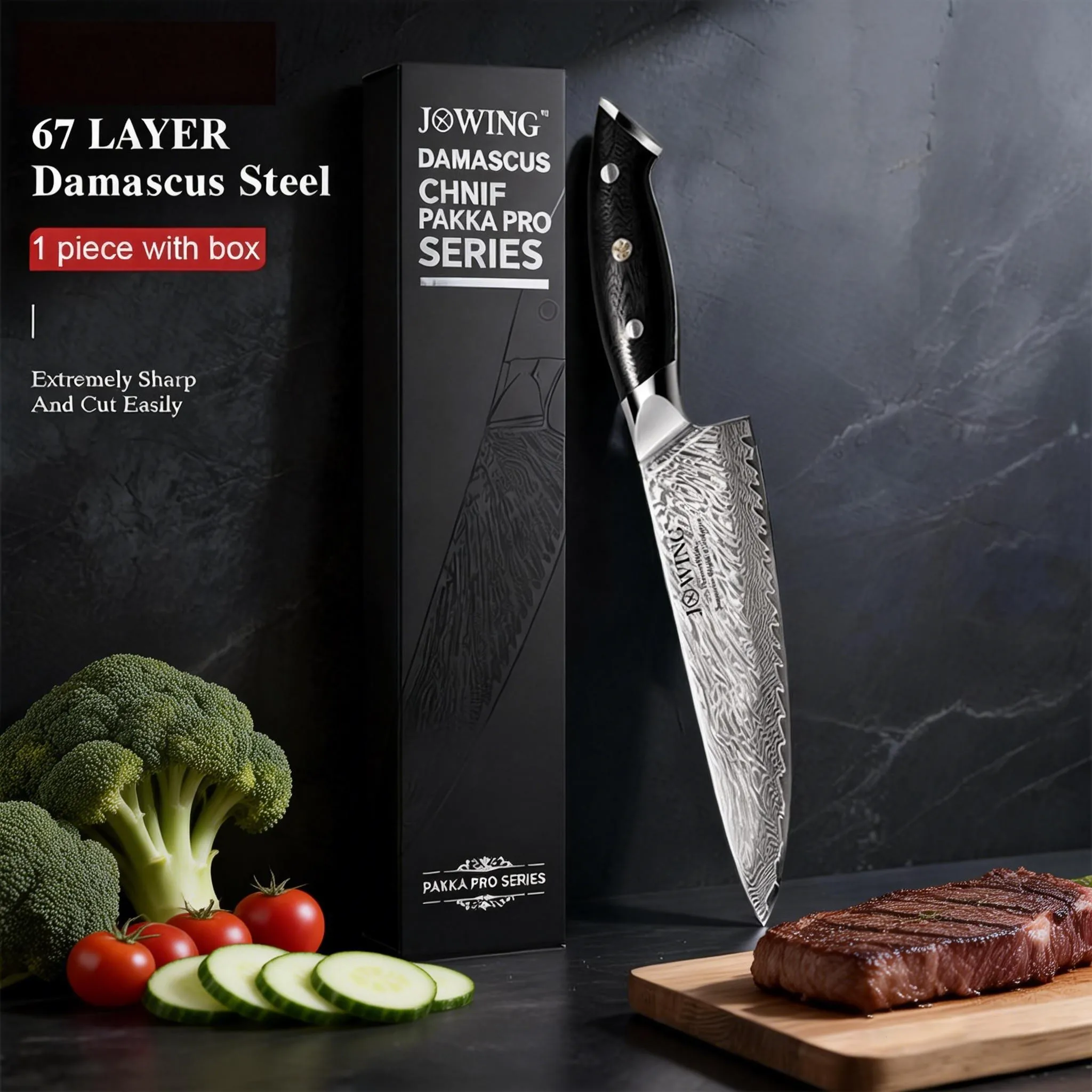 

Professional Santoku Kitchen Knife High-quality 67-layer Damascus Steel Japanese Chef Knife With A Beautiful Knife Gift Box