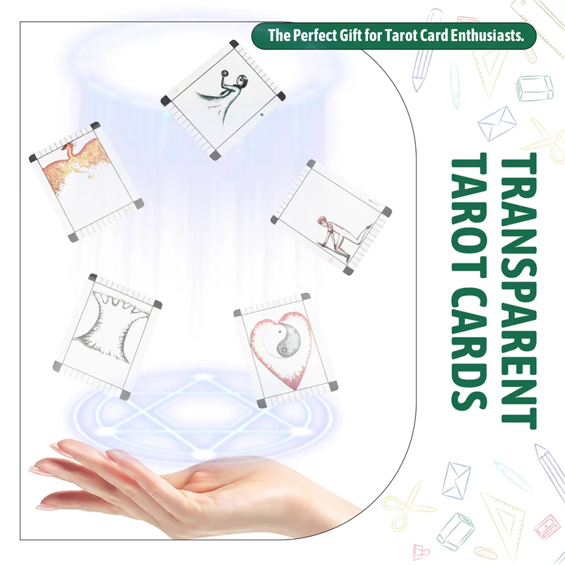 B84B-Transparent Tarot Cards Must Have Game Set For Teens Indoor Outdoor Divination Deck System