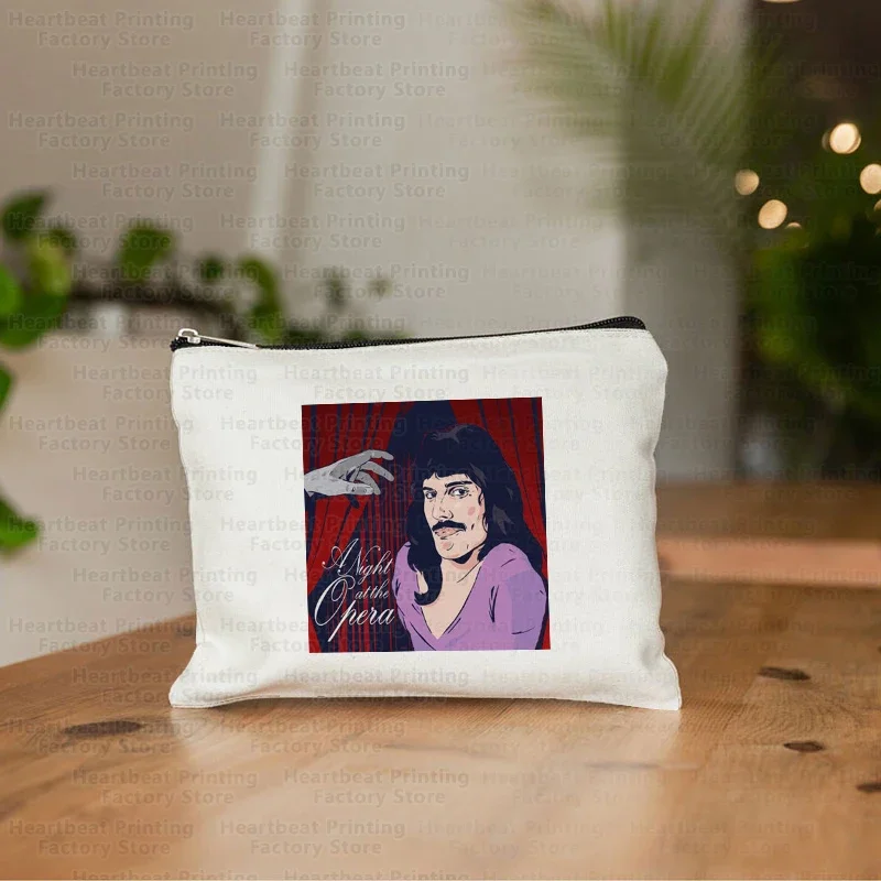 Freddie Mercury Funny Cosmetic Makeup Bag Pencil Organizer Zipper Kawaii Make Up Pouch Purse Travel Toiletry Bags  Gift