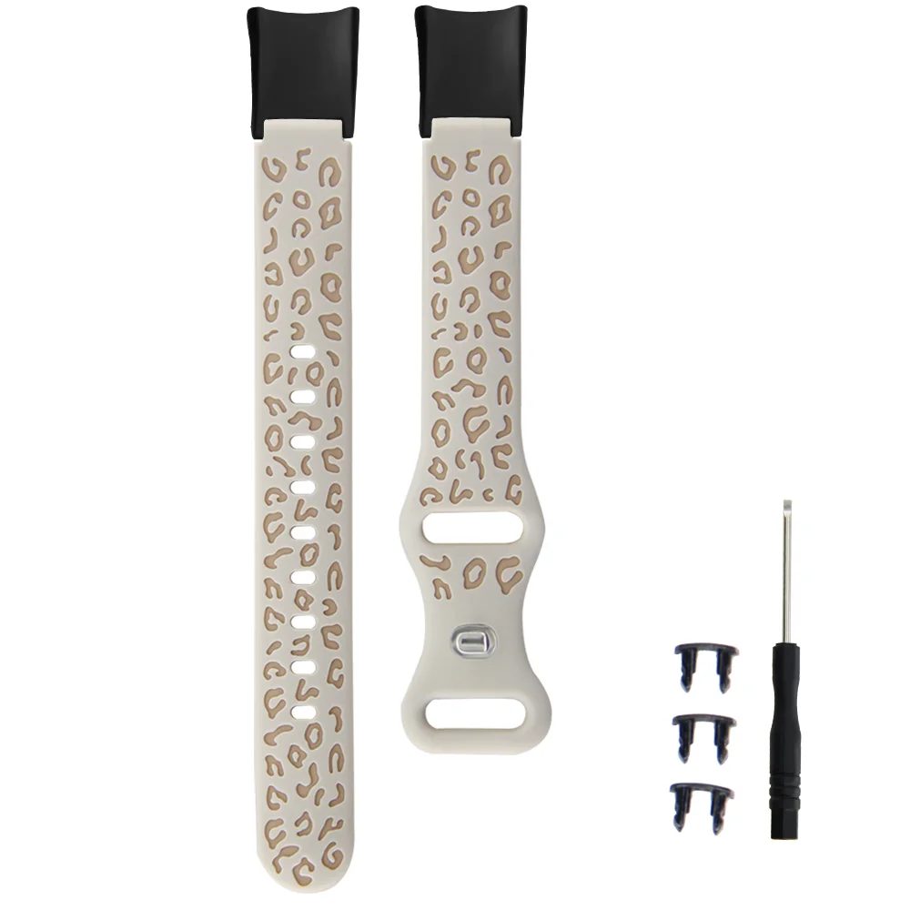 

Leopard Print Watch Strap For Honor Band 4/5 Quick Release Skin-friendly Soft Silicone Adjustable Fashion Smart Wristband Unisex
