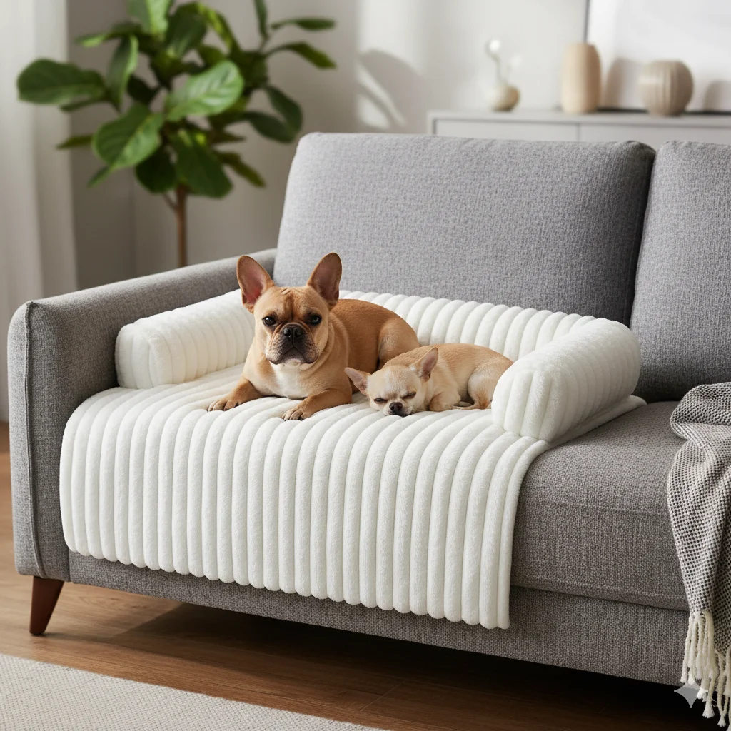 Gemütliches Plüsch-Haustierbett für Hunde & Katzen, Maschinenwaschbares Abnehmbares Kissen, Weiches Warmes Universelles Hundebett
