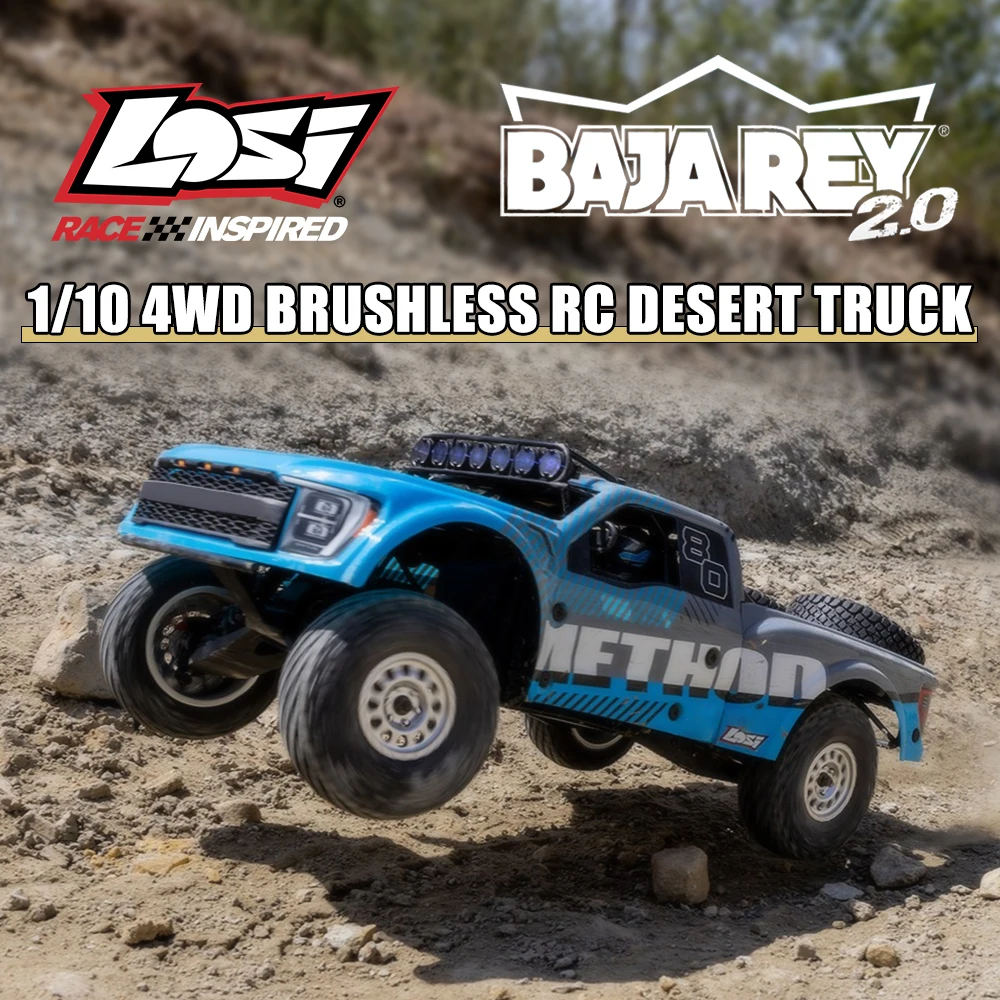 LOSI BAJA 레이 2.0 3S 브러시리스 4WD RC 사막 트럭 1/10 전동 원격 제어 모델카 성인 어린이 장난감