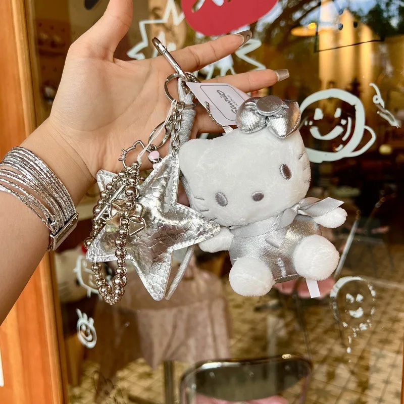 Breloczek pluszowy Sanrio Hello Kitty, zawieszka kawaii do plecaka, personalizowane modne akcesoria, prezenty dla przyjaciół na święta.