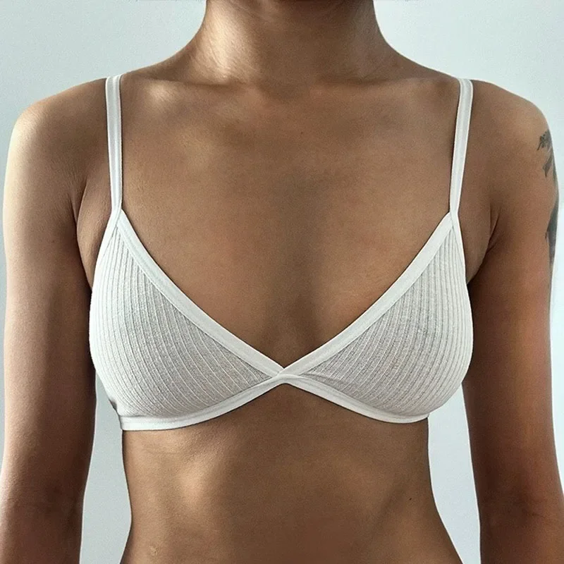 Women Cross Strap Sexy Bra Top Women Push Up Bras French Triangle Cup Crop Top Wire Free Brassiere Female Intimates Bralette