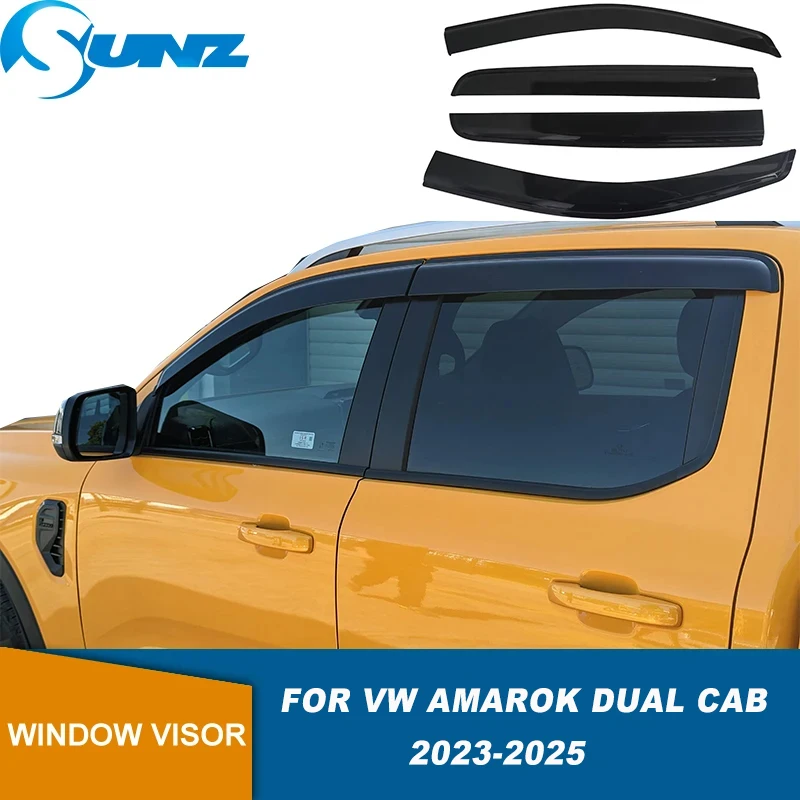 

Weathershields Window Visors Weather Shields For VW Amarok Dual Cab 2023 2024 2025 Wind Sun Rain Guards Side Wind Deflectors