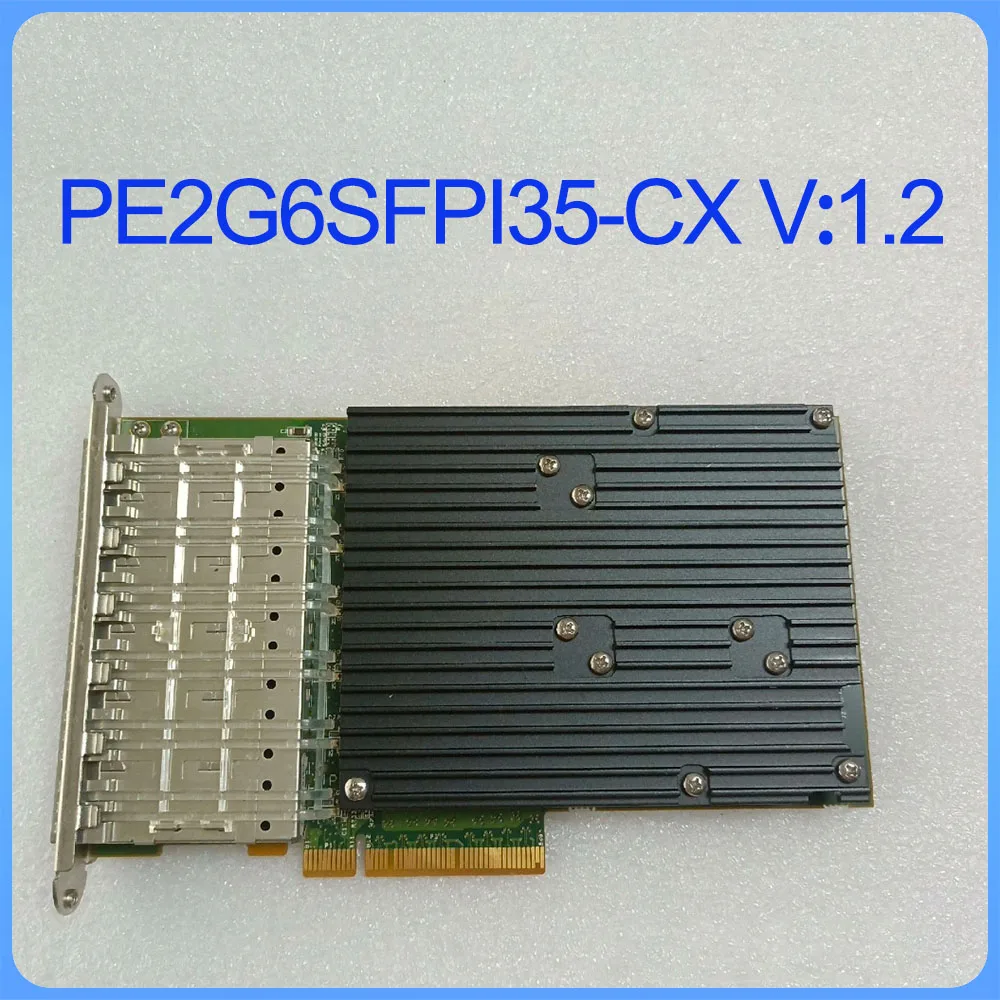 For Gigabit Optical Network Card Six-port 00E0ED227478 PE2G6SFPI35-CX V:1.2