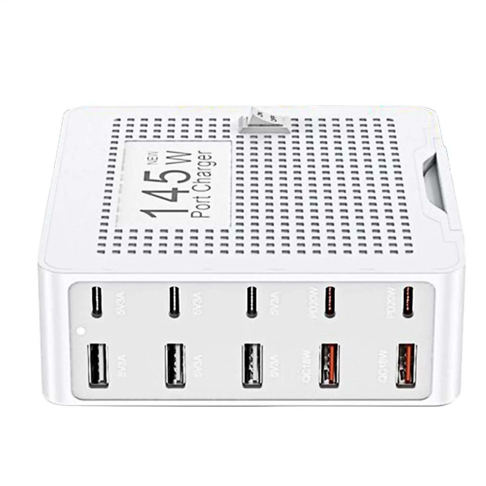 

Multiport USB Charging Station Headphones Charging Hub PD QC3.0 145W Smart Portable 10-Port Charger Station For Home Laptop