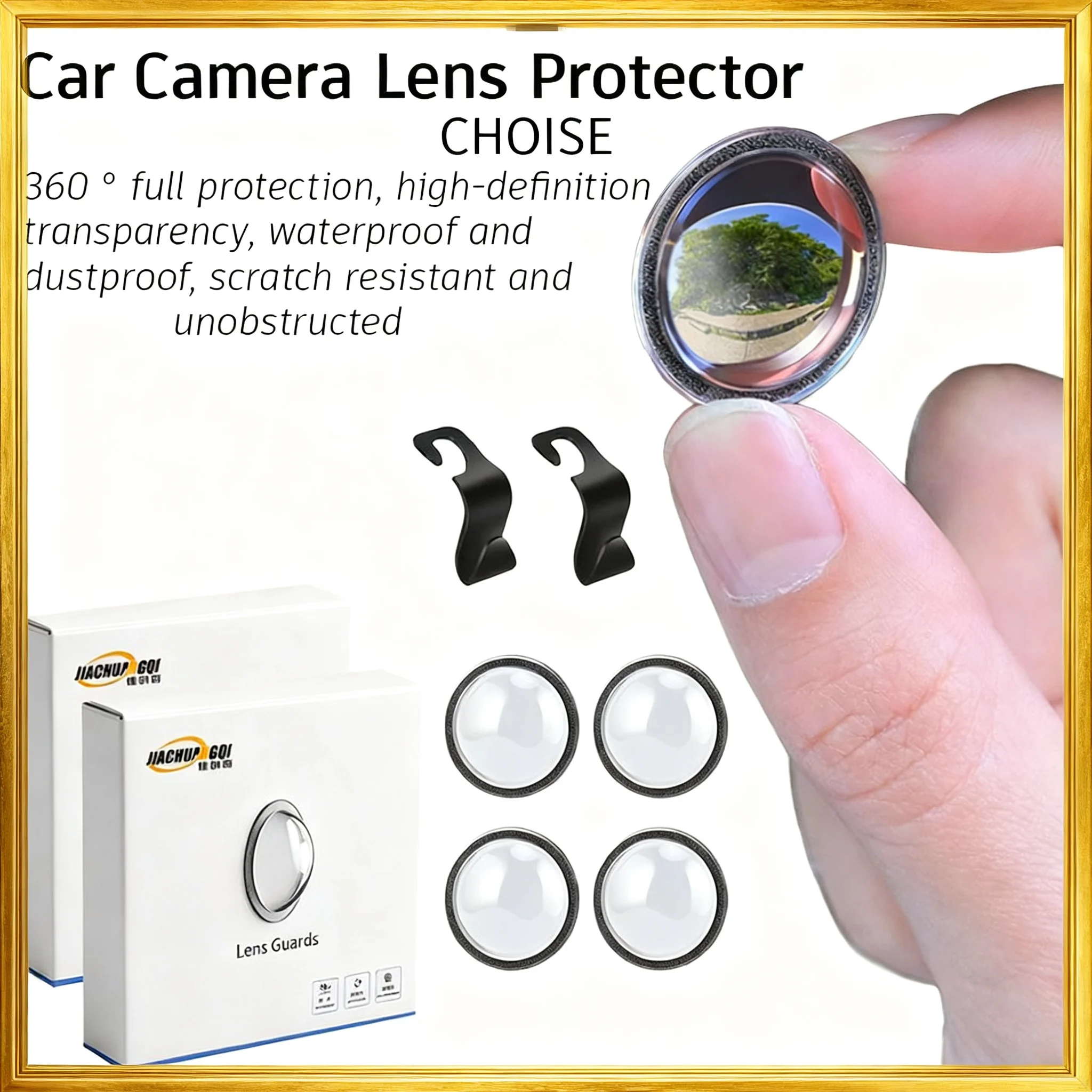 2Boxes Car Camera Protective Cover Front Bumper Camera Anti-Scratch Shield Lens Guard PC Protective Cover Kits