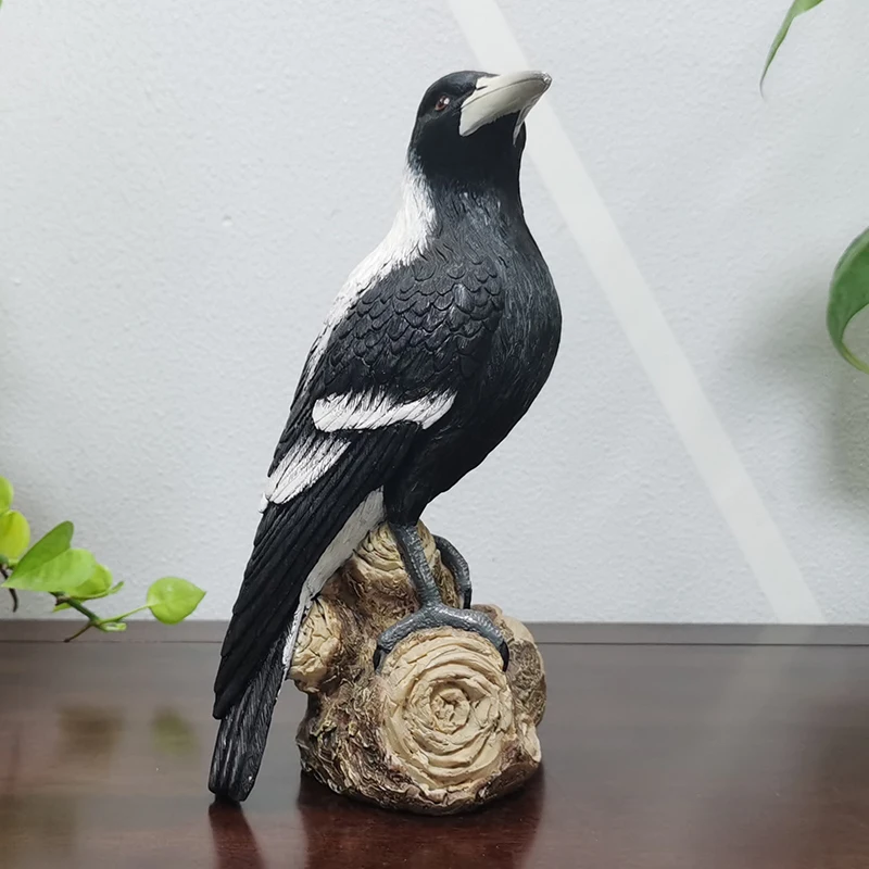 

Garden simulation magpie ornaments desktop balcony decoration resin bird model crafts