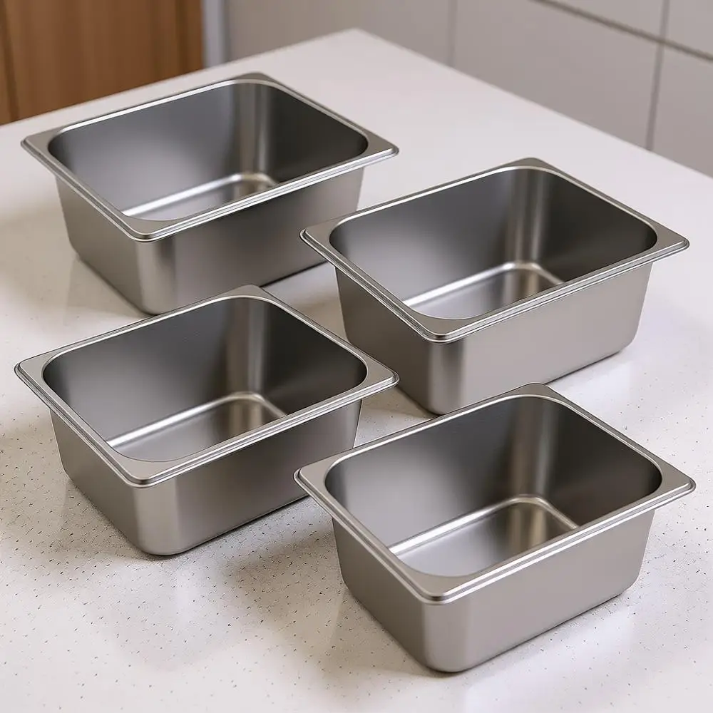

Hotel Pans Stainless Steel Steam Table Pan 1/2 Hal Size 6 Inch Restaurant Steam Table Pan Deep Metal Food Tray Commercial Food P