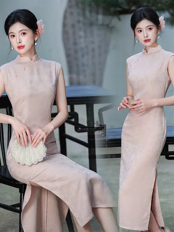 

New 2026 Pink Dress Female High Collar Photography Studio Chinese Style Costume Stage Performance Traditional Hanfu...
