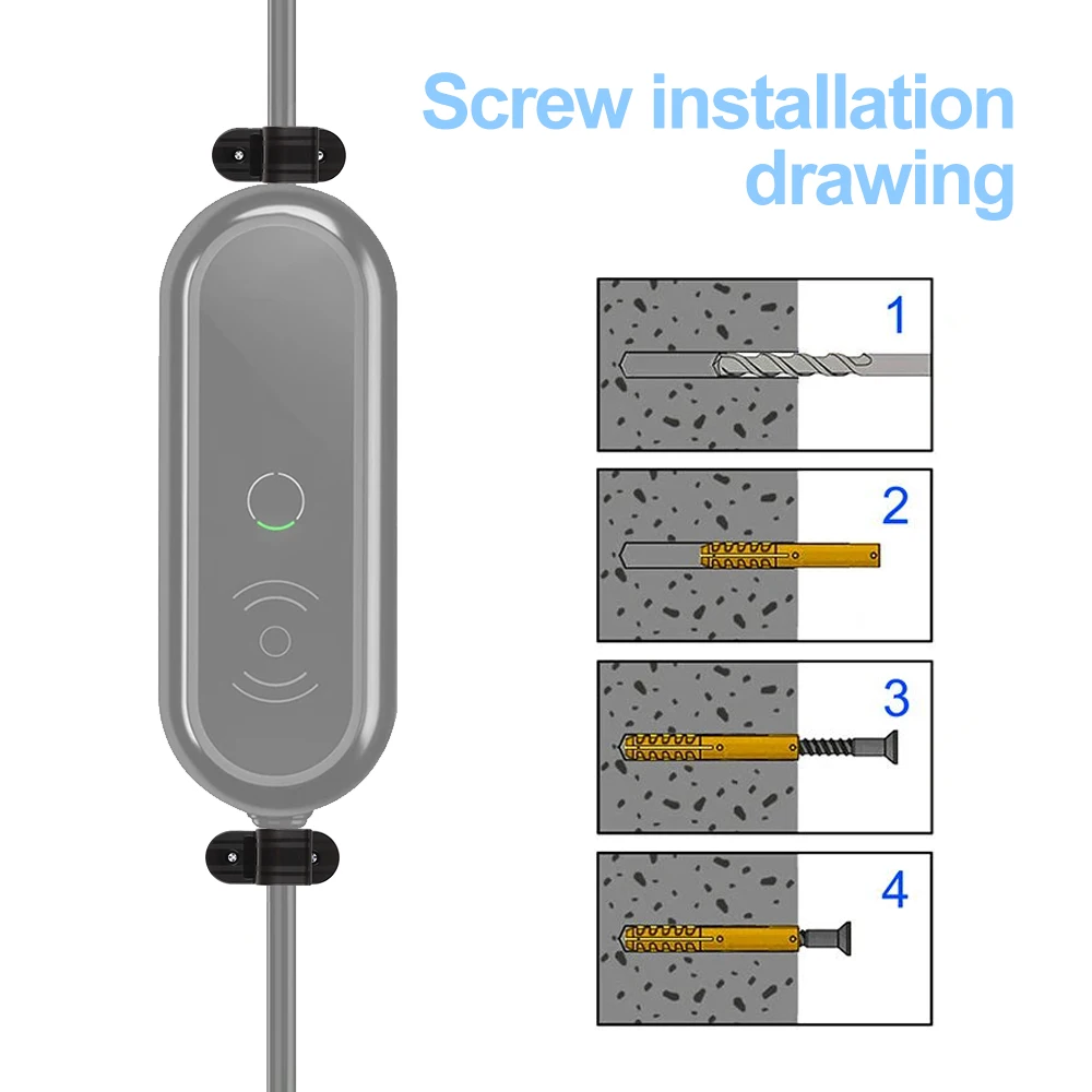 2 pz EV caricatore cavo staffa morsetto Clip fissa supporto per montaggio a vite supporto per tipo 1 J1772 portatile tipo 2 auto elettrica