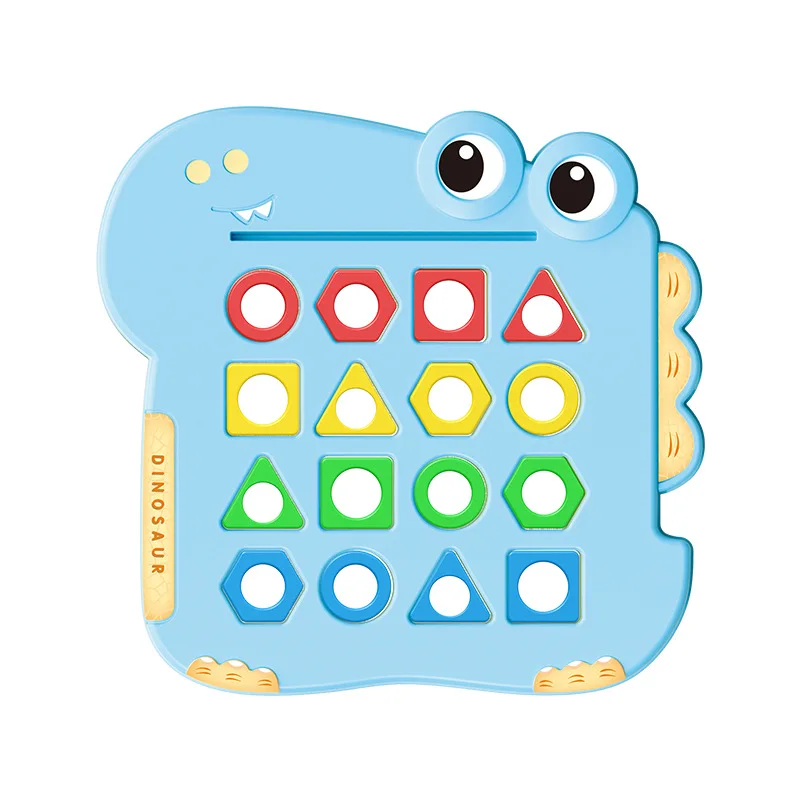 Jeu de dinosaures de forme géométrique pour enfants, puzzle assressenti, formation à la pensée, jouets de puzzle interactifs parent-enfant