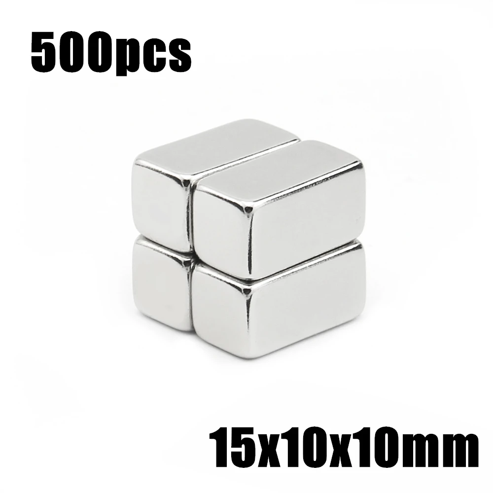 500pcs 15x10x10mm Super Powerful Strong Rare Earth Block NdFeB Magnet Neodymium N35 Magnets 15*10*10mm